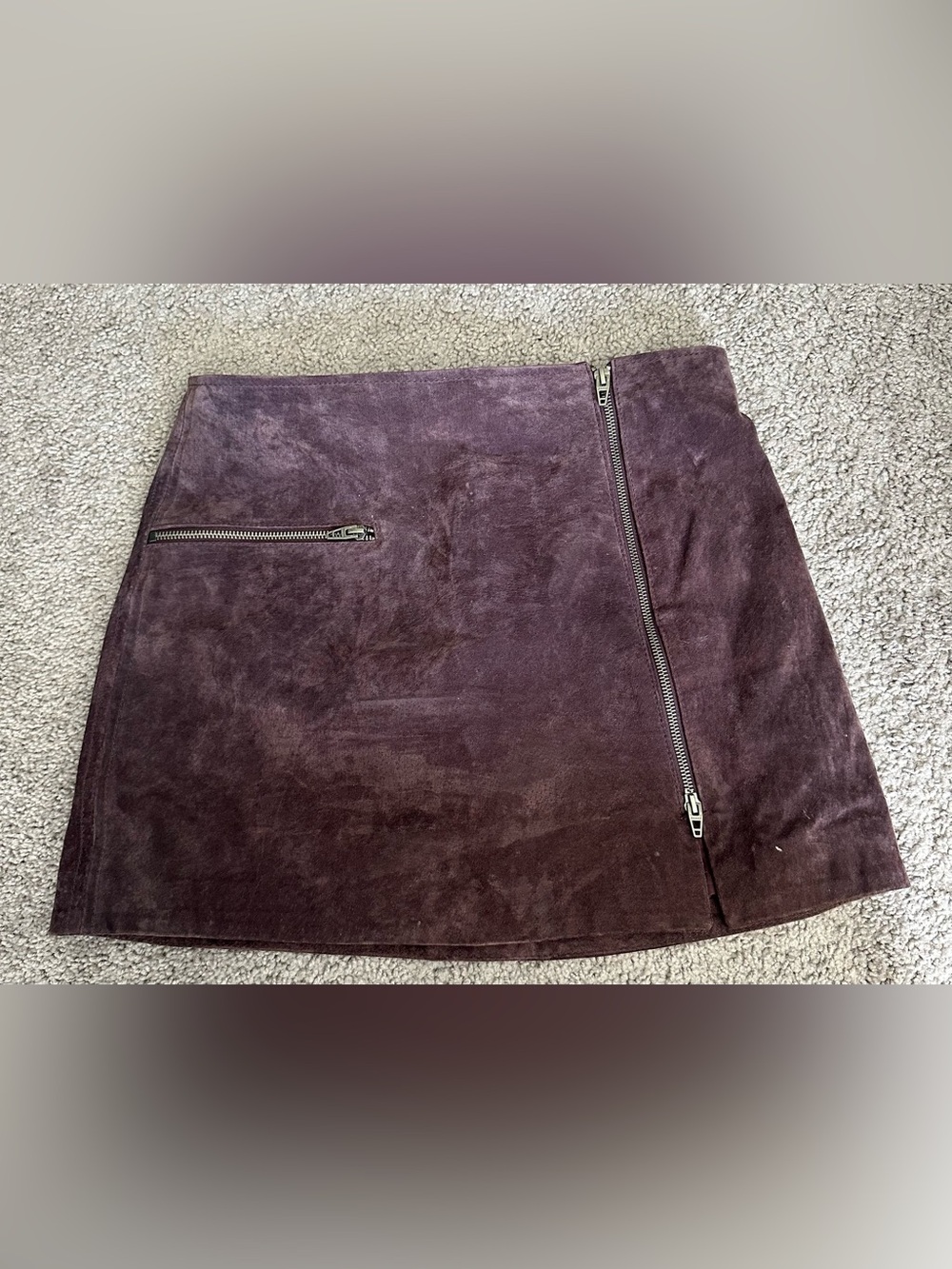 Blank NYC Plum-Brown Wool Blend Skirt